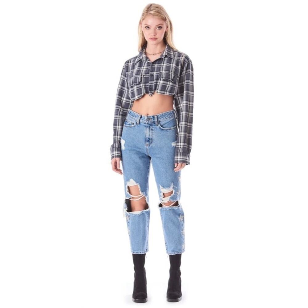 Carmar Rhinestone Star Embellished Straight Leg Jean